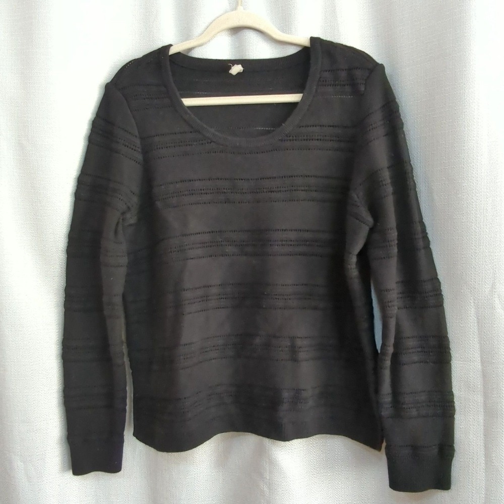 Love Hanna Andersson Sweater Womens XL‎ Cotton Cashmere Black